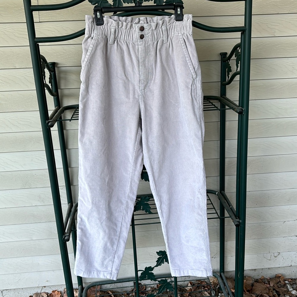 Paper bag corduroy pants